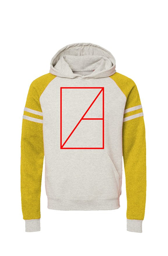 'ZA' VARSITY RAGLAN HOODIE- YELLOW