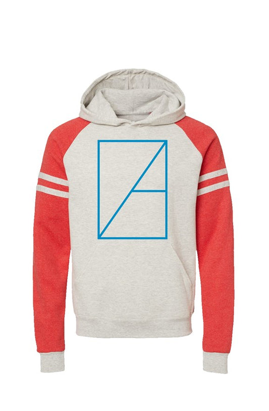 'ZA' VARSITY RAGLAN HOODIE- RED